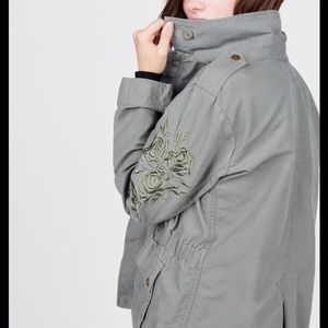 Calvin Klein Sage Floral Embroidery Utility jacket